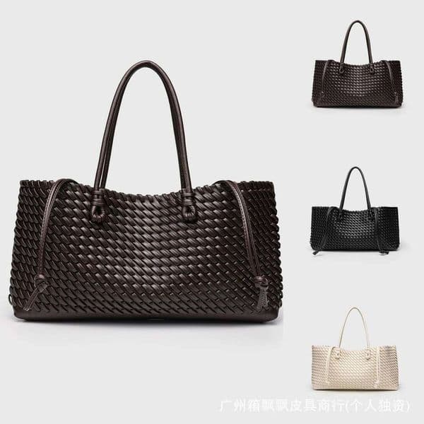 Zr's Popular New Niche Commuter Woven Handbag Shoulder Bag, Fashionable And Versatile, Large-Capacity Tote With A Smaller Inner Bag