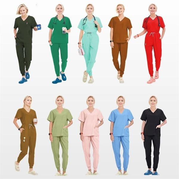 Summer Scrubs Hospital Uniforms Doctor Nurse Workwear 4-way Stretch Pet Clinic Nursing Suits Dentist Working Clothes S21 260203BJ