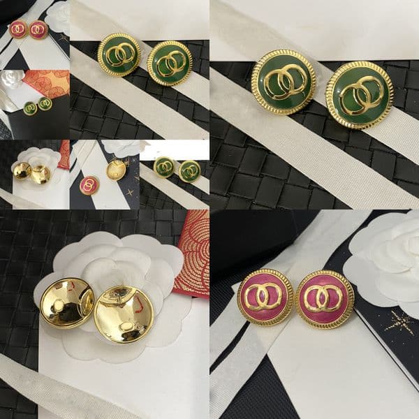 Stud High-end Round Designer Letter Earring inlay Diamond Crystal Real Gold Plated Yellow Copper Stamps Earrings Wedding Party Luxury Jewelry Gifts 2.5CM