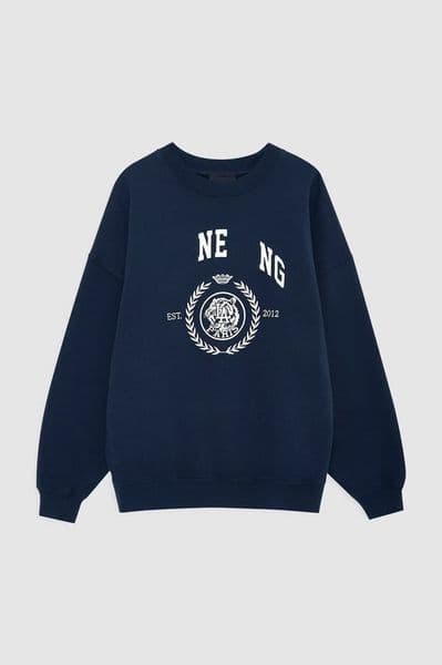 AB Cotton Embroidered Letters Pullover Sweatshirts Loose Long Sleeve Fleece Sweaters Fashion Lady Sportswears Anine Bingshirt fb0 69 de