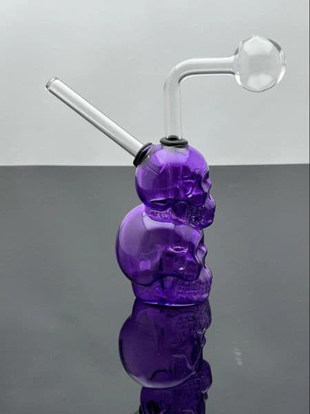 Glass Smoking pipes hookah Oil Burner Pipes Smokings Purple skull glass water bottle accessories included
