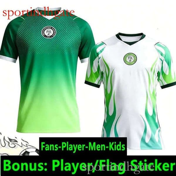 2026 Nigeria Soccer Jersey Thai Osimhen Boniface Lookman Men Women Kids Kit Green Home White Away Personalized Name Number National Team Football Shirt top quality