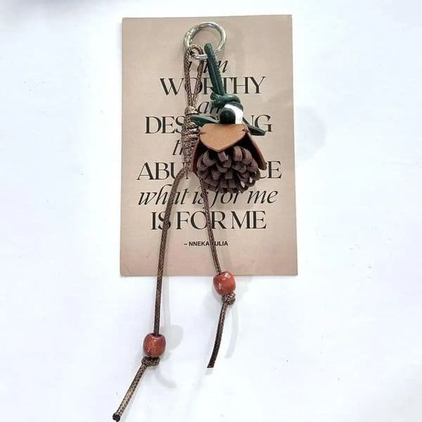 Exquisite Pinecone Flower Ball Bag Pendant PU Braided Flower Bag Charms Retro Braided Lanyard For Bag Purse Decor Hanging Rope 260416