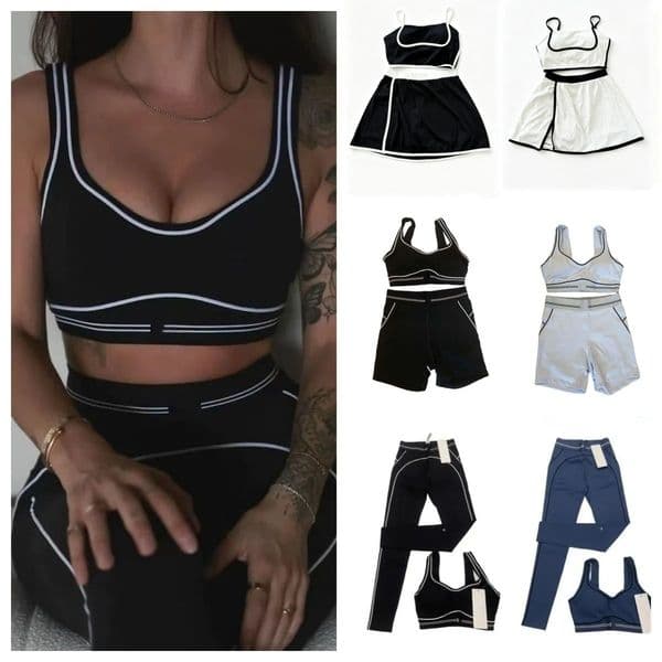 2026 New Designer Women Clothes Bra Yoga Leggings Women Soft Elastic Outfits Pants Fitness Wear Gym Set Shorts Skirts Track Suit Tennis Airb