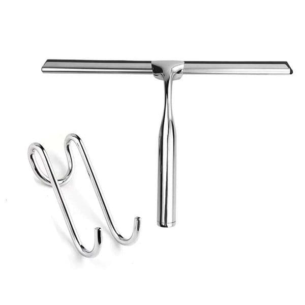 Stainless Steel Shower Squeegee Cleaner Brush Multifunctional Bathroom Mirror Wiper Scraper Glass Cleaning 26H0408