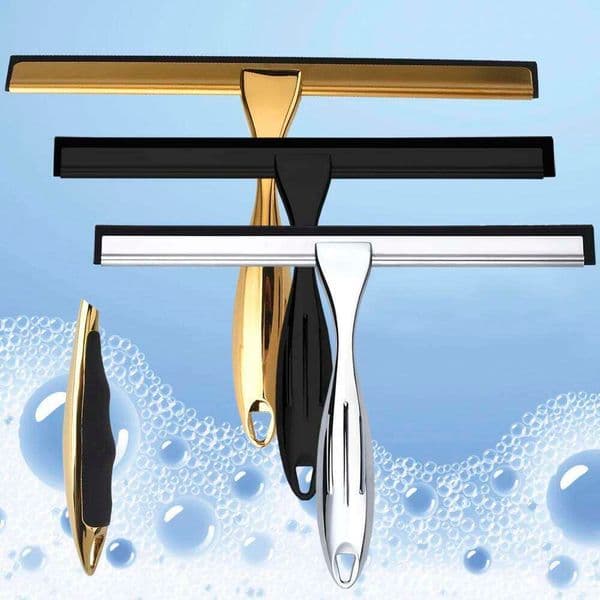 Stainless Steel Shower Window Squeegee Wiper All-purpose Glass Mirror Scraper Cleaning Household Hotel Tools Golden Black 26H0408