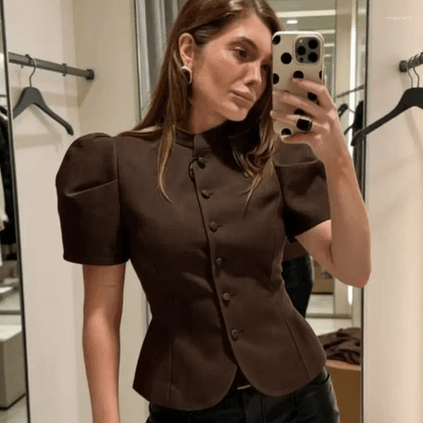 Women's Polos Elegant French Tops Vintage Short Sleeve Shirts Women Spring Summer Daily Casual Office Date Streetwear