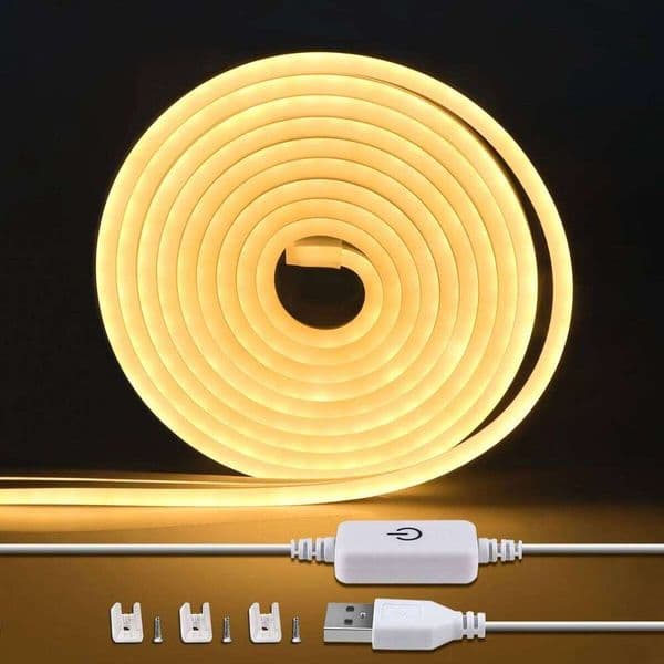 5V USB Lighting Strip Dimmable Touch Sensor Waterproof Flexible Neon Tape Belt LED Light For Room Wall Decor 26Y0417