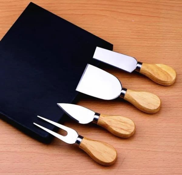 Useful Cheese Tools Set Butter Pizza Slicer Cutter Oak Handle Knife Fork Shovel Kit Graters For Cutting Baking Cheese Board Sets bY SEA FREE