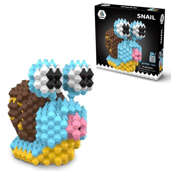 KADELE Snail 3D Building Blocks Set - 237 Pcs Extremely Challenging STEM Educational Toy for Ages 12+, Creative Development & Family Fun Activity Kit