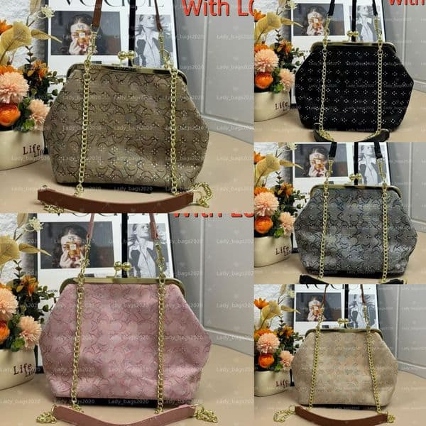 Women Colorful Kiss Lock Clip Bag Irregular Shaped Bucket Rainbow Vine Weaving Designer Clamp Handbags Kisslock Bags Large Capacity Tote Luxury Clutch Shoulder Bag