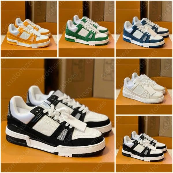 casual dresses Designer shoes luxury shoes men sneakers designer shoes casual mens sneaker casual women outdoor white pink sky blue black green yellow denim box 45