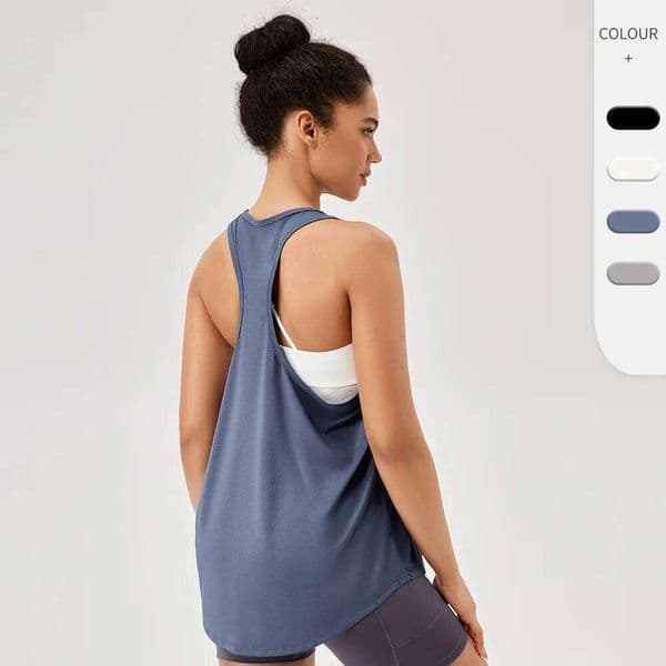 Women's sports smocks loose halter yoga wear quick-drying breathable sleeveless fitness running tops Vest Running T-shirt 26Y0417