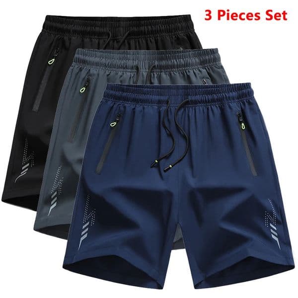 3 Pieces Running Shorts Men Gym Sports Shorts Quick Dry Workout Training Fitness Jogging Short Pants Man Summer Board Shorts 260414BJ