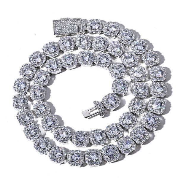 Jewelry Hip-Hop IGI Hot GRA Sale 12mm 18k Square 14k Ice Sugar Moissanite Jewelry Full Diamond Necklace Men's Accessories Wholesale