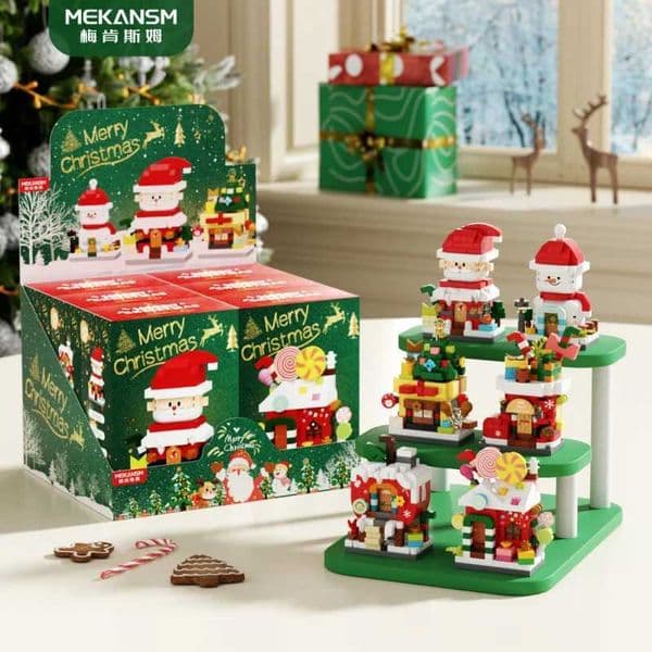 Christmas Present Assemble Blocks Compatible to Christmas Candy House Old Man Plush Children Intelligence Toy Z260417