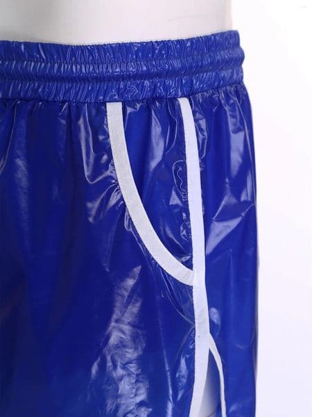 Men's Shorts Mens Waterproof Swim Drawstring Elastic Waistband Board Color Block Seams Side Pockets Loose Bathing Suits