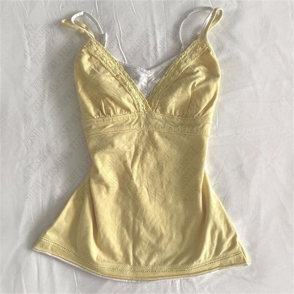 Fashion Sunny Halter tops Lace Cute Y2K Woman Clothing Girl Camisole Daily Singlet Classic Maiden Sleeveless Sweet Vest 260203BJ