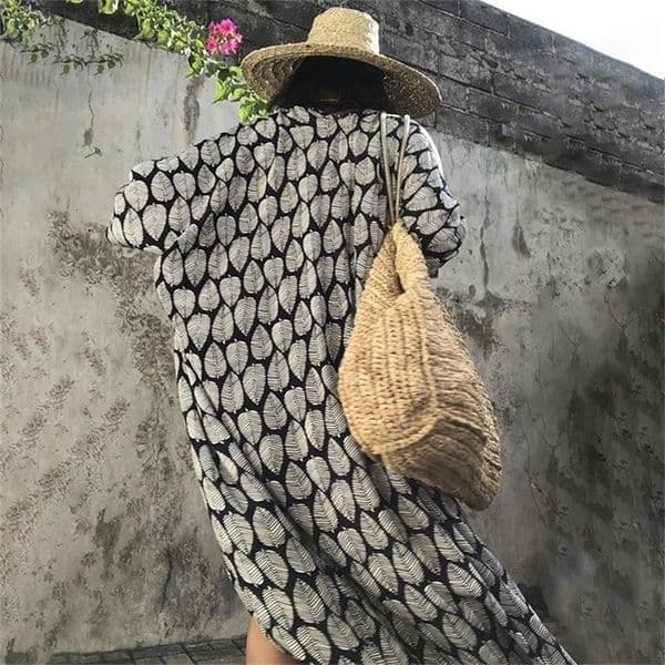 European American Style Rayon Cardigans Casual Loose Beach Sun Protection Bikini Cover Ups Women Swimsuit Swimwear Outerwear 250326BJ