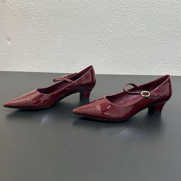 Spring Summer 2026 Women Mary Janes Shoes Red Womens High Heels Sharp pointed low order shoes Sheepskin upper Italian leather outsole sandals