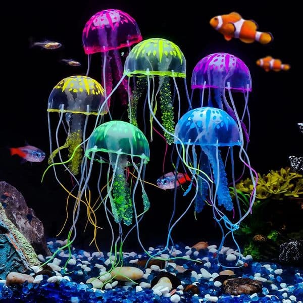 Artificial Glowing Jellyfish Aquarium Decoration, Swim Effect Luminous Ornament, Underwater Fish Tank Decor for Aquatic Landscape Pet Supplies