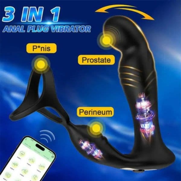 2026 New APP Control Swing Adult Toys Prostate Massager For Adult Toys Man Anal Vibrator With Delay Ejaculation Ring Stimulator Butt Plug Male Gay Sex Free 016