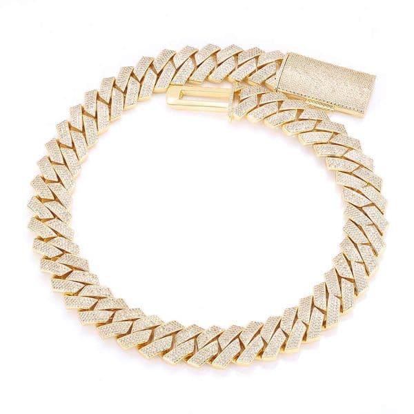 IGI Jewelry Hip-Hop Flip Buckle Four-Row GRA Moissanite Rhombus 14k Cuban Chain Full Diamond Necklace High-Quality 18k Custom Jewelry