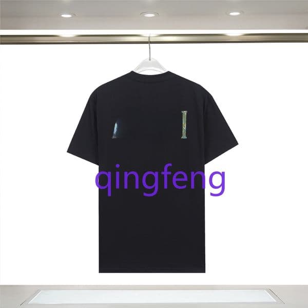 Men's European and American fashion trend cotton T-shirt, female designer and flame letter graffiti printed short sleeved loose streetwear T-shirt