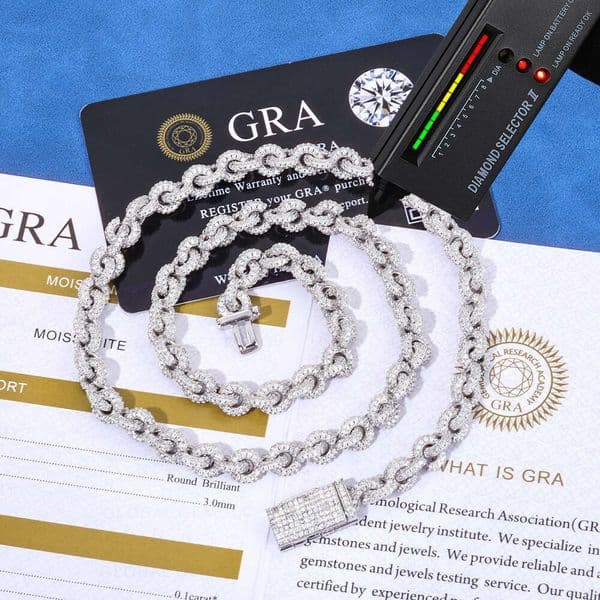 Jewelry Hip Hop S925 Silver Full-Diamond 14k Moissanite 18k Necklace High-Quality IGI Light Luxury GRA 0-Chain Men's Custom Jewelry