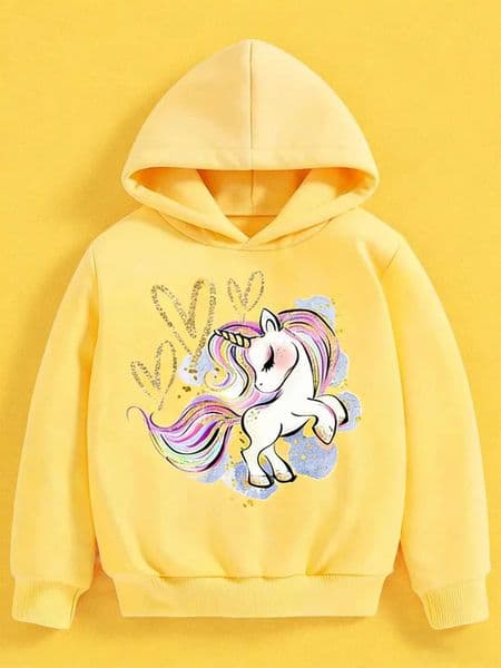 2026 4 to 14 Yrs Girls spring Fashion hoodie Print Series Casual Long-Sleeve Thin Pullover S260416