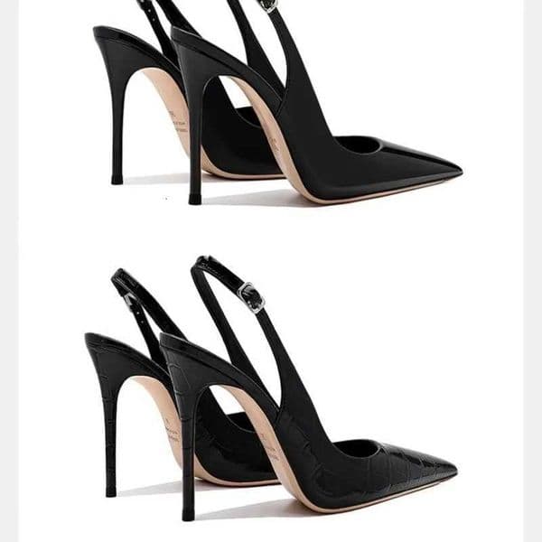 Sexy high-heeled sandals with pointed tips and elegant summer patent leather strappy fashionable party womens shoes X260417