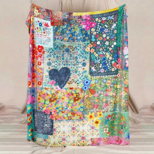 1PC Bohemian style floral flannel blanket modern style polyester and acrylic fiber rectangular blanket suitable for a variety oZ260415