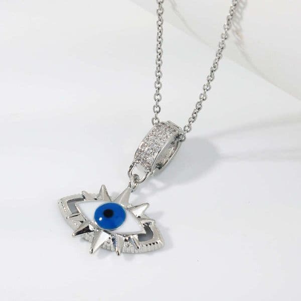 Kashi's New Cross-Border Quirky Eye-Shaped Geometric Zircon Necklace, Unique And Creative Niche High-End Clavicle Chain