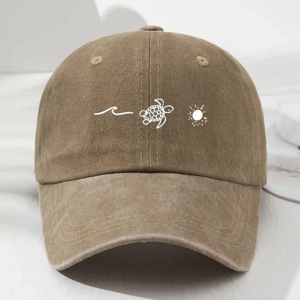 Turtle pattern printed baseball cap for daily casual style mens and womens fashionable beach outdoor anti roll duckbill 260417BJ