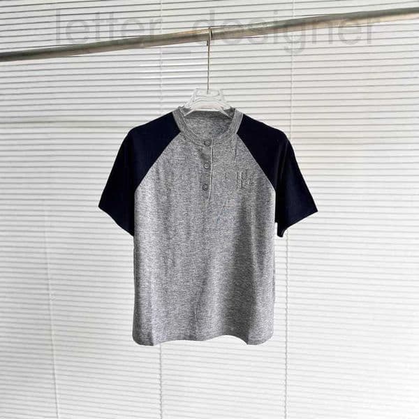 Designer Women's Knits & Tees Early Spring New Style High-End M Brand Simple Casual Embroidery Color-Block Short-Sleeve T-Shirt YZIO
