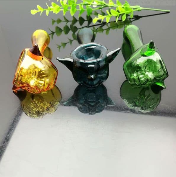 Smoking Pipes Aeecssories Glass Hookahs Bongs Hot selling pointed ear shaped stained glass pipe in Europe and America
