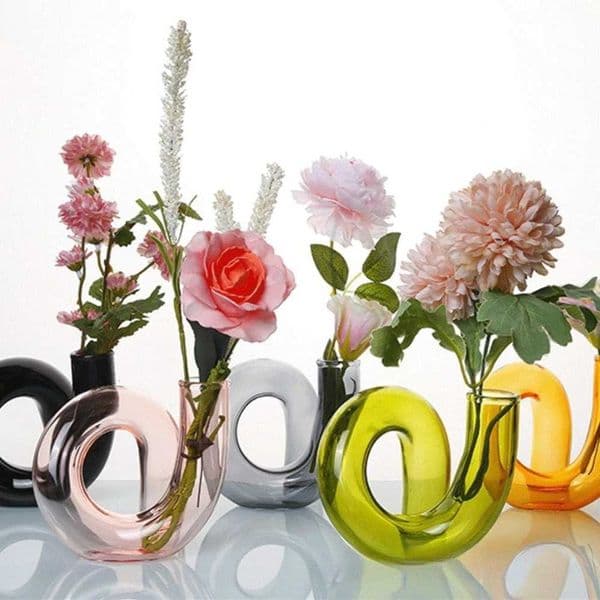 Creative Colored Alien Glass Vase Hydroponic Plant Arrangement Transparent Vase Wedding Table Decorative Living Room DecorZ260417