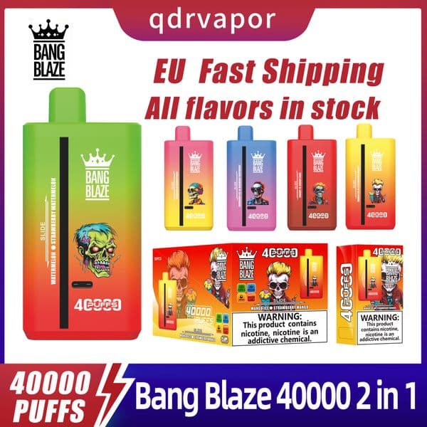 Puff 40K Puffs 40000 Disposable Vape Bang Blaze 2 in 1 EU Warehouse 18 Flavors 40ml E Cigarette Vaper