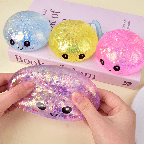 Colorful Smiling Face Simulation Steamed Bun Squishy Toy Cute Slow Rising TPR Stress Relief Ball Kaii Soft Decompression Toy For Kids Adults Fun Gift12 Y260515
