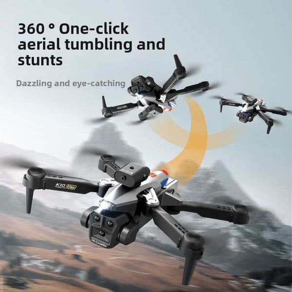 K10max Drone Obstacle Avoidance Remote Control Aircraft Optical Flow Hovering Three-Lens HD Aerial Photography Quadcopter Kuhangxin 26A1