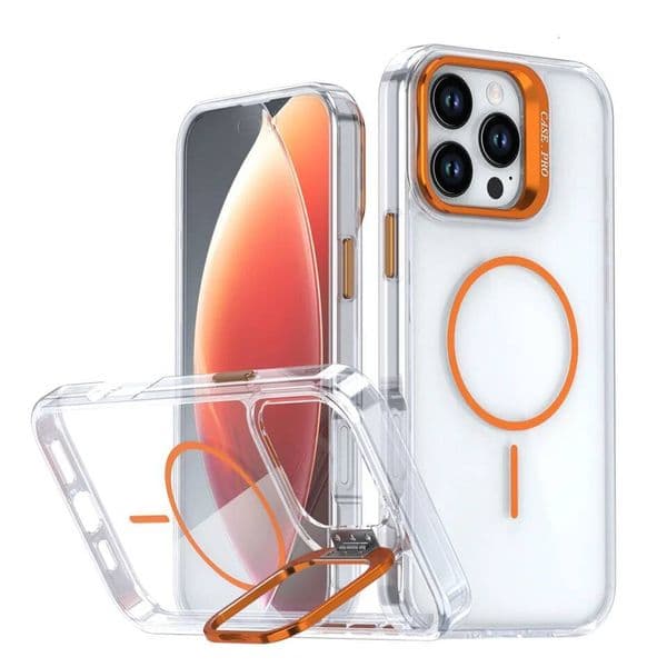 Original Magsafe Invisible Lens Stand Holder Phone Case For iPhone 14 15 16 17 Pro Max Plus 16E 13 12 11 Clear Acrylic Cover ddmythur