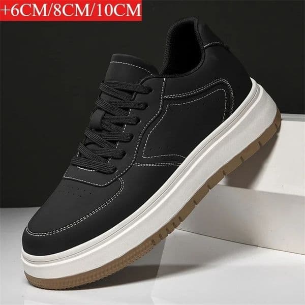Mens Height-increasing Shoes 8cm Beige and Black Height-increasing Shoes Mens Casual Fashionable and Sporty Size 36-44 260324BJ