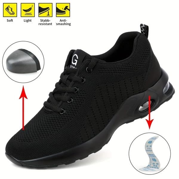 Air Cushion Work Safety Shoes For Men Women Breathable Work Sneakers Steel Toe Shoes Anti-puncture Safety Protective Shoes 36-46 251105BJ