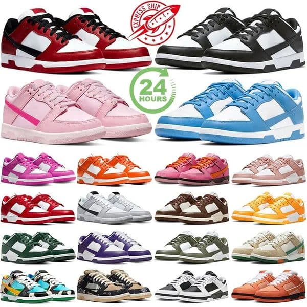 Flat Sneakers Designer Panda Rose Triple Pink University Red 325