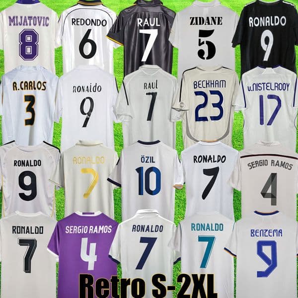 Retro Reals Madrid GUTI Ramos SEEDORF CARLOS RONALDO Soccer Jerseys 11 13 14 15 16 17 19 20 ZIDANE RAUL Vintage 94 95 96 97 98 99 00 01 02 04 05 06 07 FIGO 21 22 Finals RM Tops