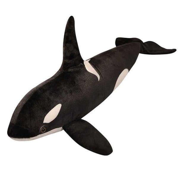 New Lifelike Orcinus Orca Black Killer Whale Plush Toys Big Fish Cloth Doll Shark Stuffed Sea Animals Children Birthday Gift C260418