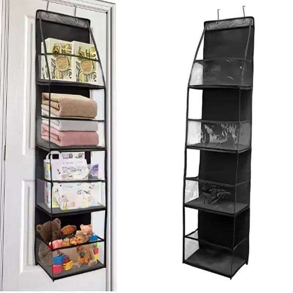 4/6 Layer Multi-functional Fabric Storage Bags Hanging Bag for Behind The Door Underwear Bra Pants Clothes Toys Doll Organizer 26Y0415