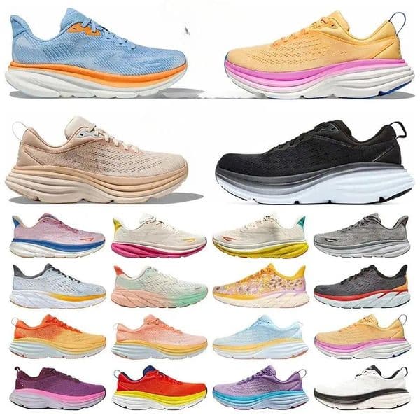 Free shipping clifton 9 bondi 8 kawana for mens womens running shoes designer sneakers pink triple black white blue grey purple men womens outdoor trainers sneaker