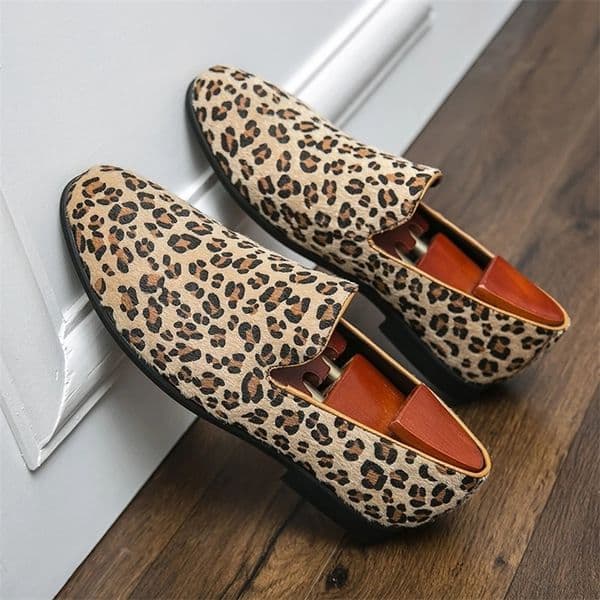 Loafers Shoes Men Leopard Fashion Mens Casual Shoes Comfy Business Driving Mens Shoes Moccasins Male Dress Loafers 251022BJ