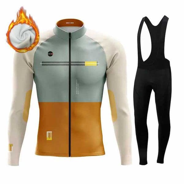 Gobikful Winter Cycling Jersey Set Thermal Fleece Cycling Clothes MTB Bicycle Clothing Mountain Bike Cycling Wear Suit S260416